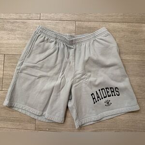 Men's BORN X RAISED Las Vegas Raiders Collegiate Sweat Shorts Silver Sz L Large